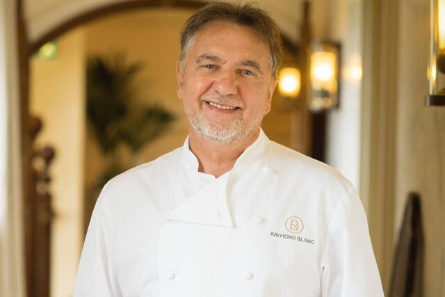 Chef Raymond Blanc presenting his latest cookbook at the Galvin Green Man book club.