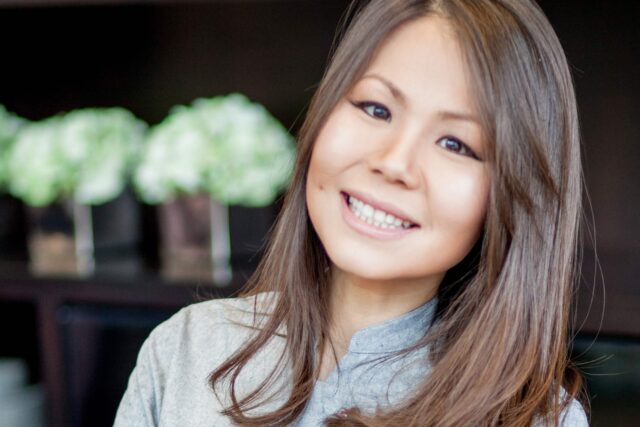 Author Thuy Pham discussing her book at the Galvin Green Man literary event in Essex.