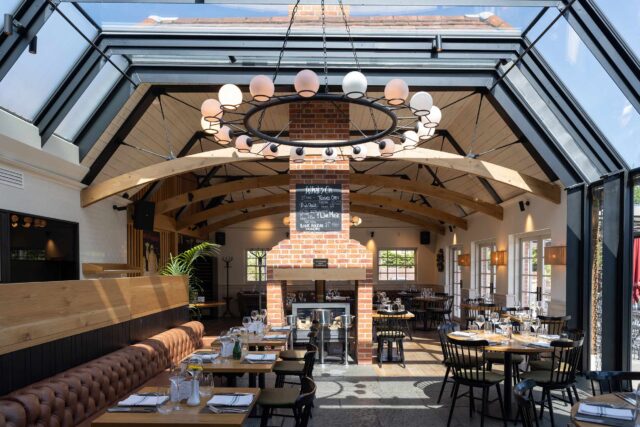 Families enjoying a special Father's Day menu at Galvin Green Man restaurant.