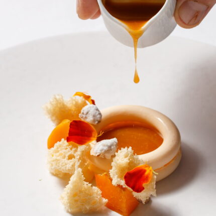 Delicate French pastry or starter course initiating the five-course Grouse tasting menu.