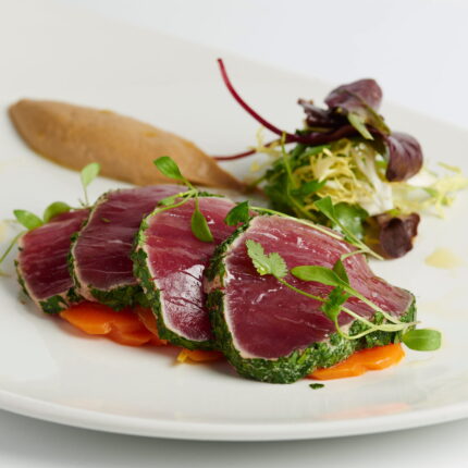 Artisanal seasonal starter dish beautifully presented at Galvin Restaurants London.