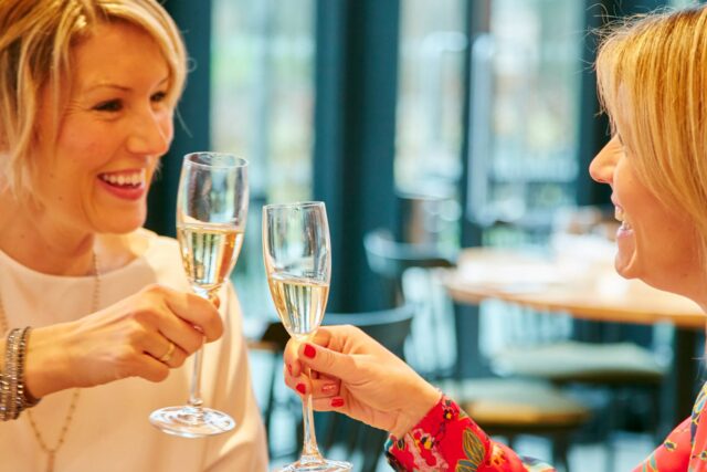 Pouring chilled Rosé Champagne for a romantic Valentine's Day toast at Galvin's.
