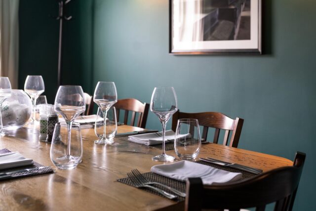 Intimate private dining room at Galvin Green Man, the perfect venue for Essex celebrations.