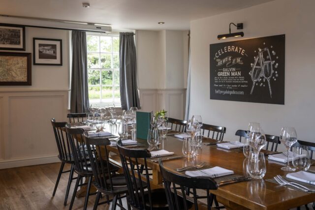 Restaurant Pub Chelmsford Essex with Private Dining Rooms Event Space Venue Howe Street Best Great Waltham Communal Room Galvin Green Man