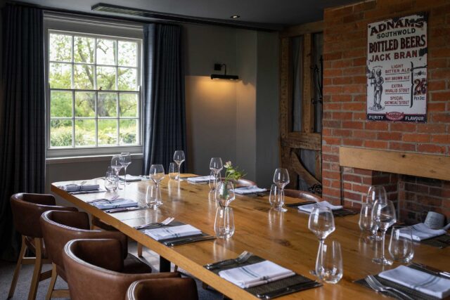 The Adnams Room private dining experience at award-winning Galvin Green Man, Essex.