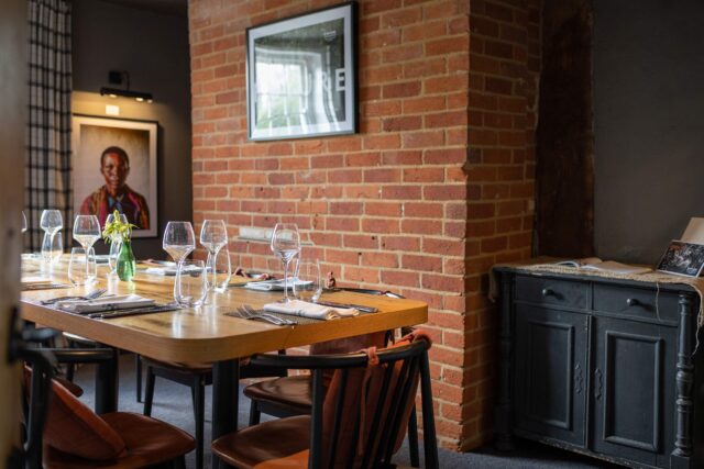 Elegant private room at Galvin Green Man decorated in partnership with Union Coffee.