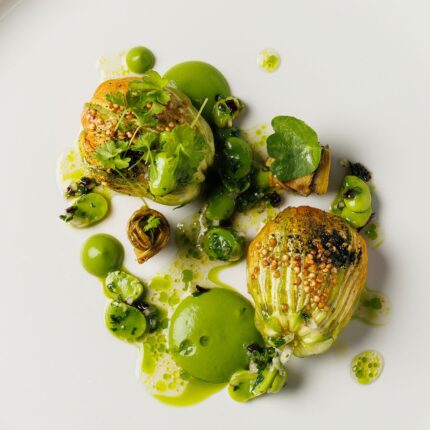 Delicate, sustainably sourced vegetarian dish created by Galvin Bistrot & Bar chefs.