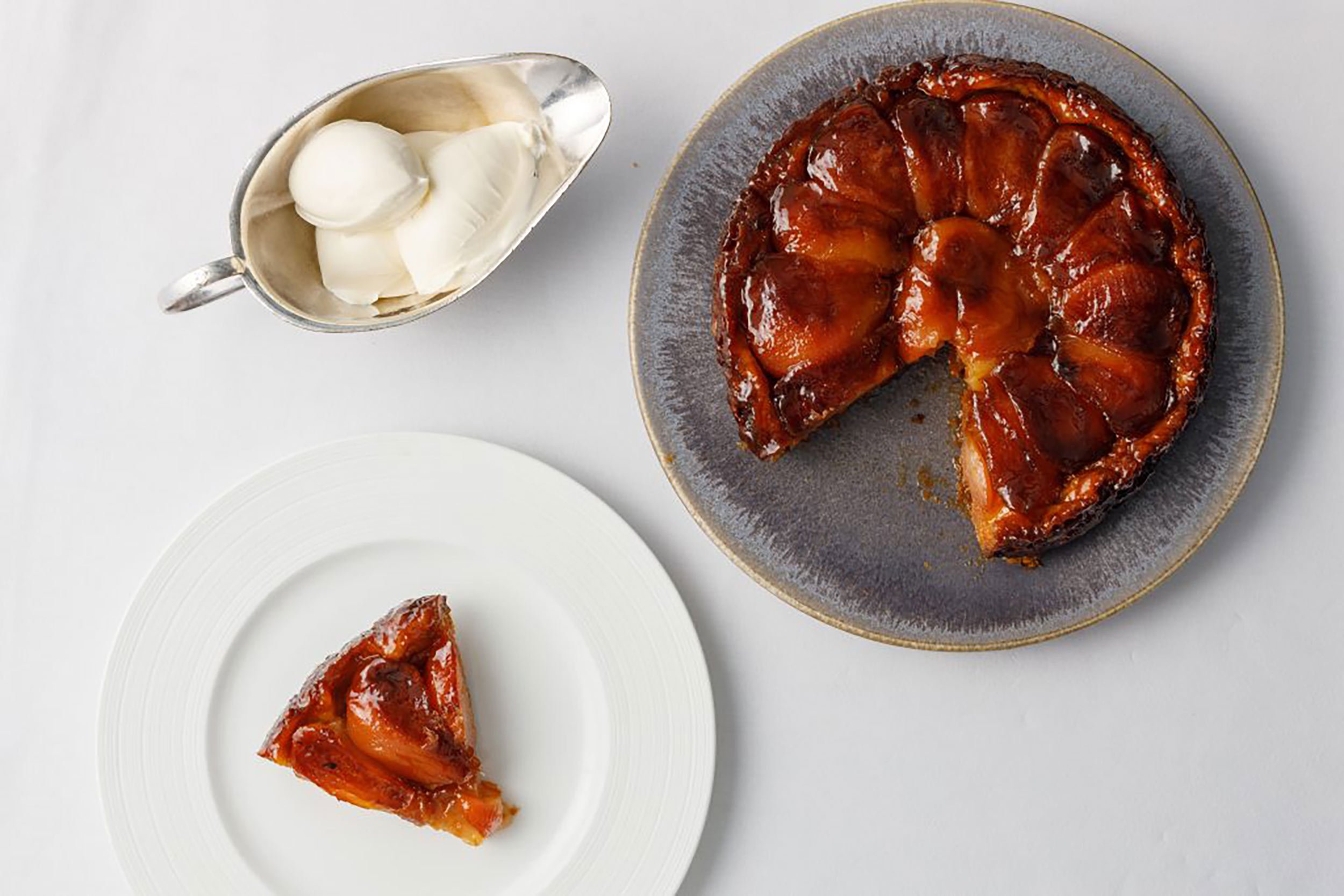 Warm fig and almond tart dessert creation on the Galvin London autumn menu.