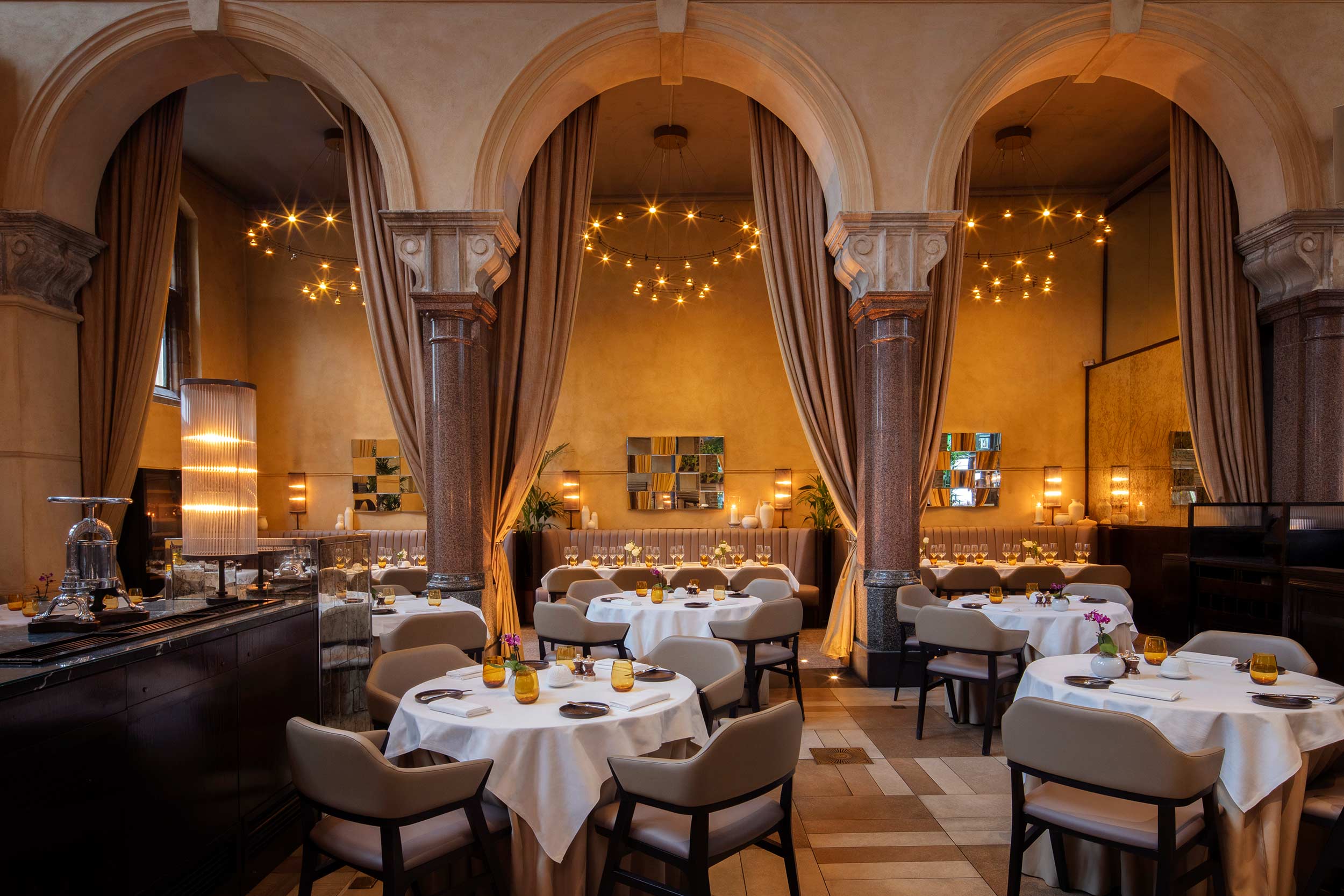 Bespoke floral arrangements for private events at Galvin La Chapelle’s The Arch.