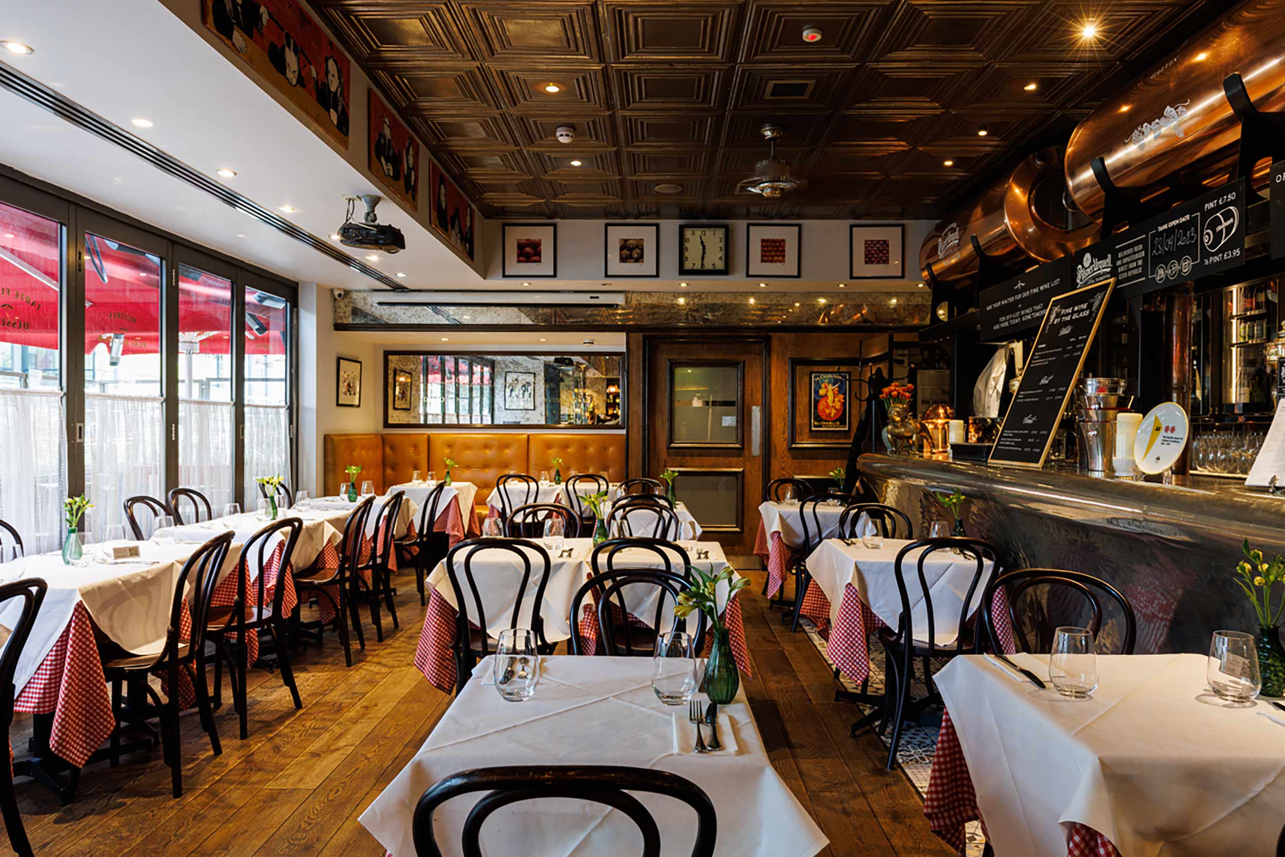 Warm, ambient historic lighting creating a festive Burns Night atmosphere at Galvin's.
