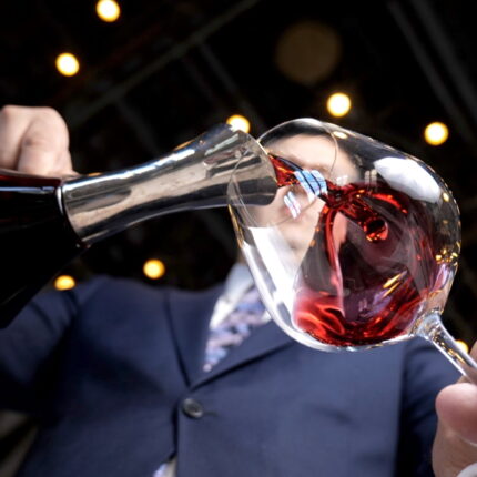 Pouring a rare vintage of Château Montrose at the Galvin La Chapelle wine dinner.