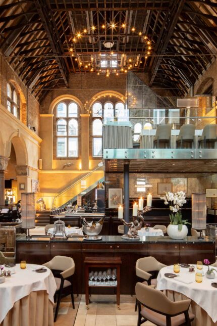 Restaurant Bishopsgate Michelin Starred French Dining at Galvin La Chapelle near Liverpool Street Station in the City of London.