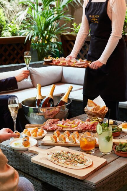 Outdoor private BBQ events with a dedicated chef at Galvin Bistrot & Bar’s garden.