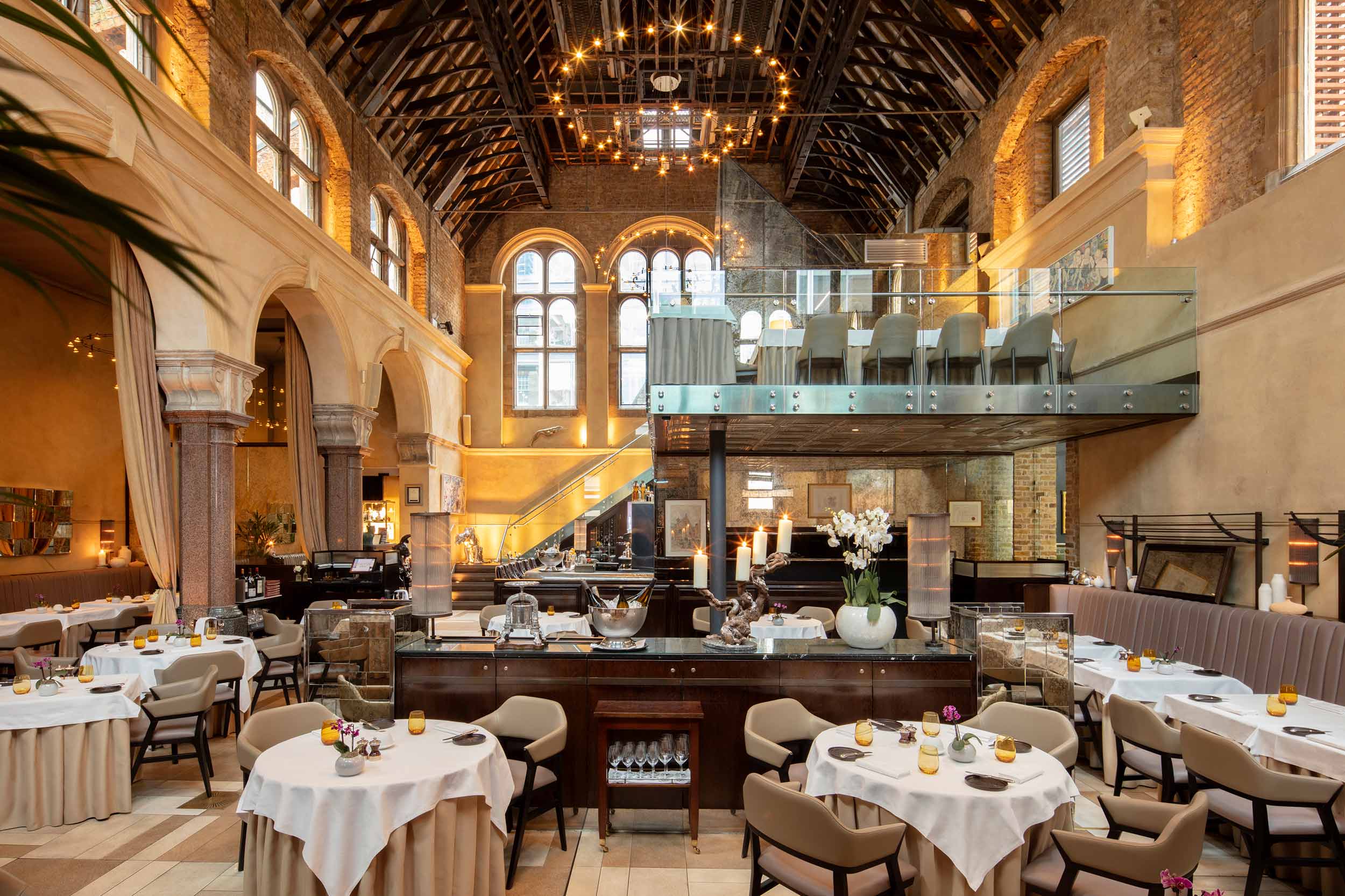 Gourmet wild mushroom risotto topped with fresh autumn truffle at Galvin La Chapelle.