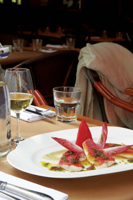 Celebration Dishes French Restaurant Spitalfields Market London Essex Crab Lasagne