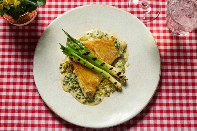 Fresh, locally sourced British seafood dish featured on our Spitalfields summer menu.