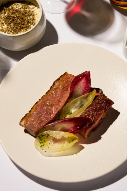 Menus at Michelin Starred French Restaurant on Bishopgate in the City of London at Galvin La Chapelle near Liverpool Street Station.