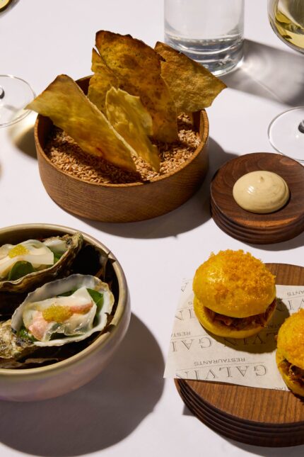 Mediterranean restaurant in the City London exclusive private dining offer, Reserve Experience our Chef’s Lunch Set Menu Bubbles Bishopsgate