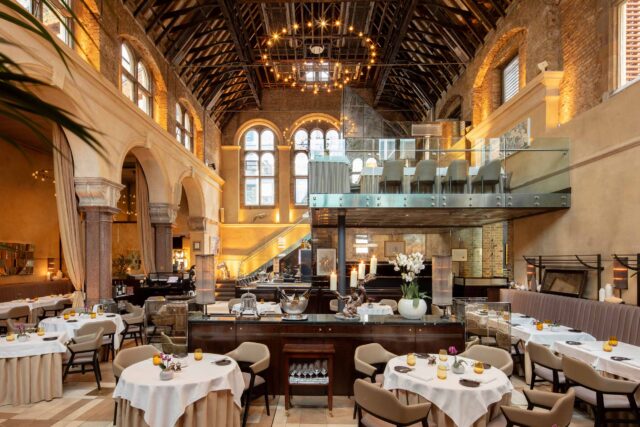 Mediterranean restaurant in Bishopsgate three course set menu experience for two, Michelin-starred meal at Galvin La Chapelle.