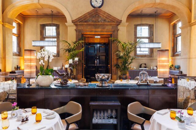 Experience an award-winning Michelin-starred Sunday lunch with champagne for two at Galvin La Chapelle in London, exceptional modern dining.
