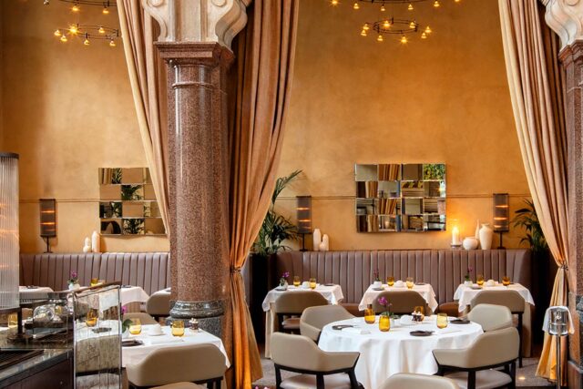 Top Mediterranean restaurant near me in The City three course meal menu with bubbles for two, Michelin-starred meals at Galvin La Chapelle.
