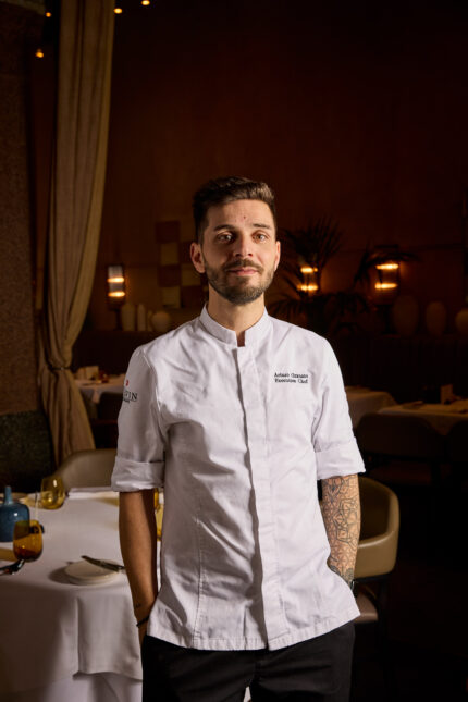 Chef Exchange with Tom Booton one-night-only, hosted by Galvin La Chapelle at the top restaurant in Bishopsgate London.